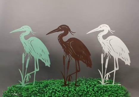 Metal Heron Garden Stake - 44"