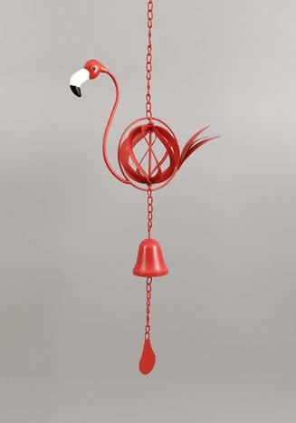 Metal Flamingo Wind Chime 25H