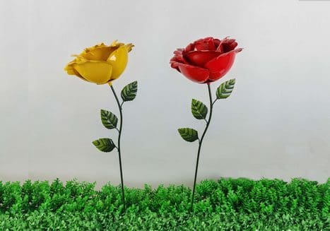 Rose Metal Flower Stake