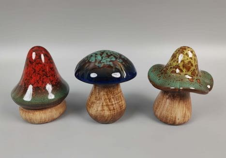 Speckled Top Mushroom Figurine