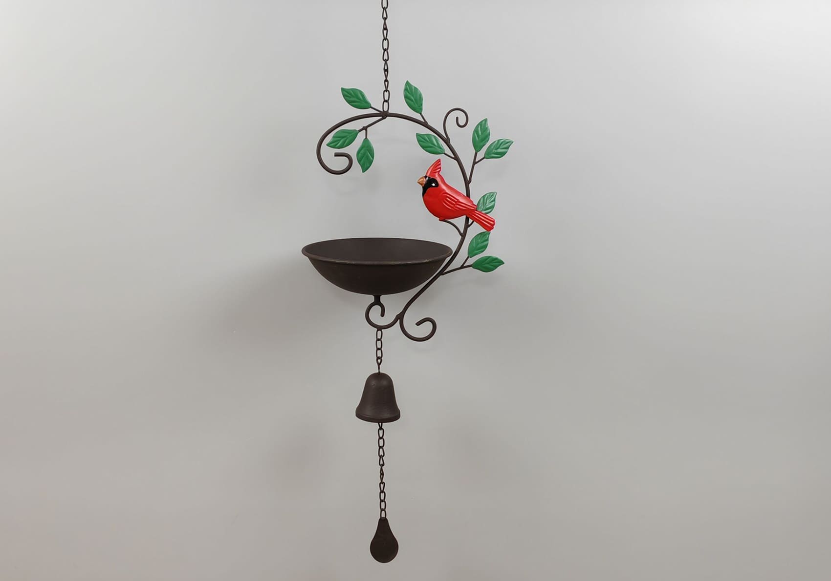 Metal Cardinal Bird Feeder 11DX32H