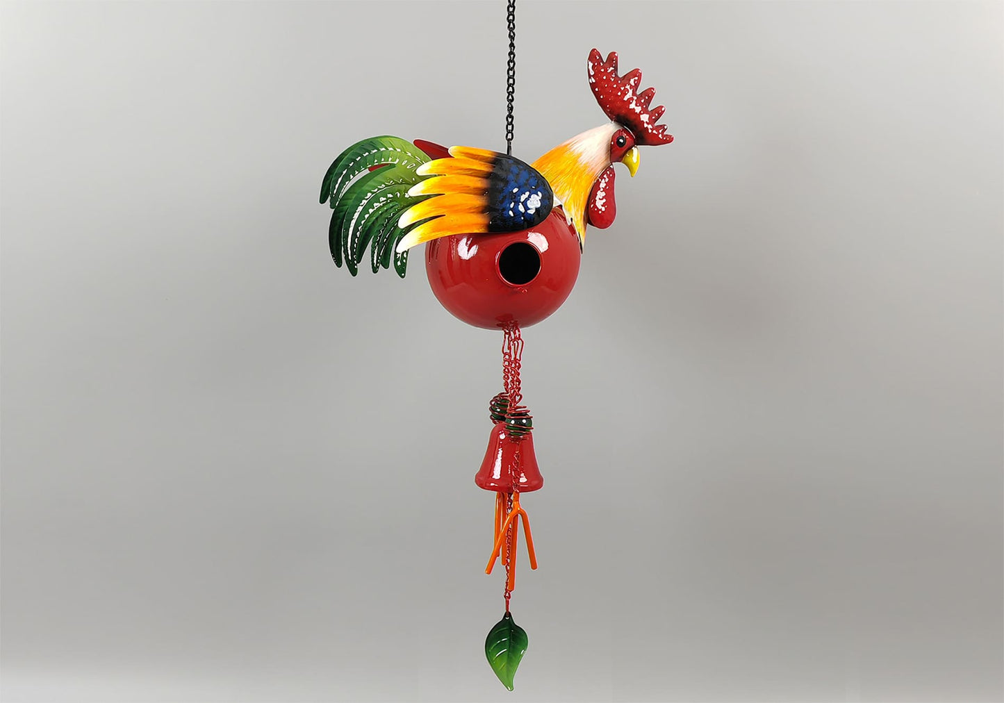 Metal Rooster Bird House With C30