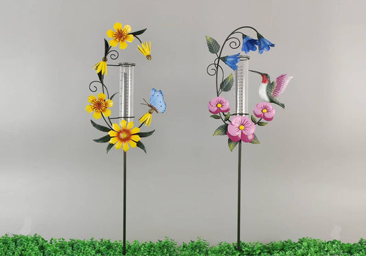 Metal Flower Rain Gauge 36