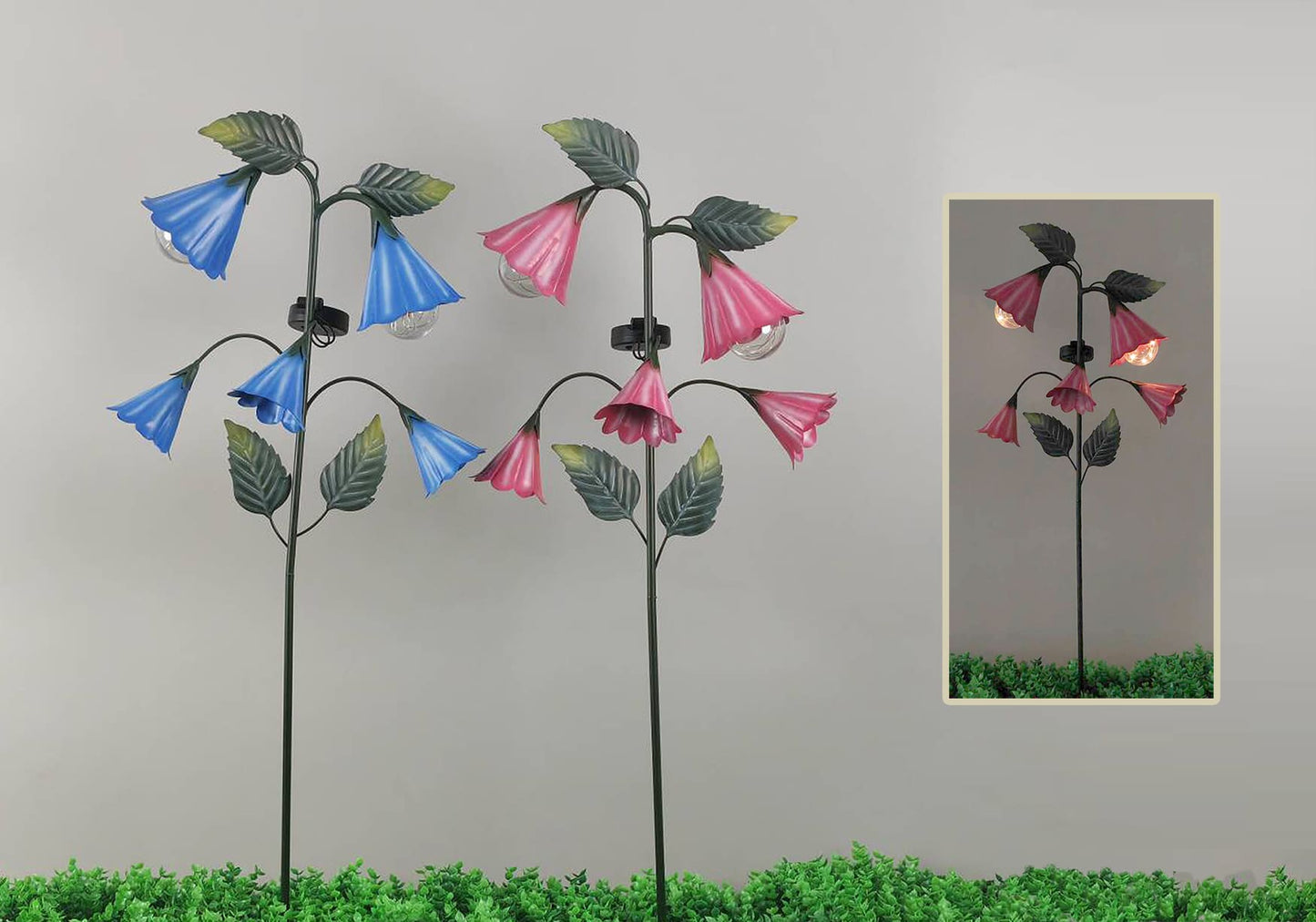 Metal Flower Solar Stake 35