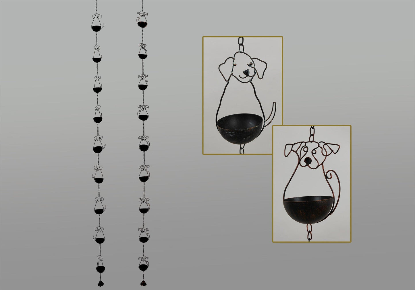 Dog Metal Rain Chain - 98"