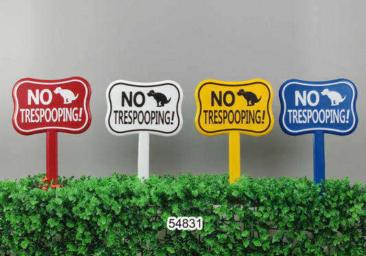 No Trespooping Metal Garden Sign