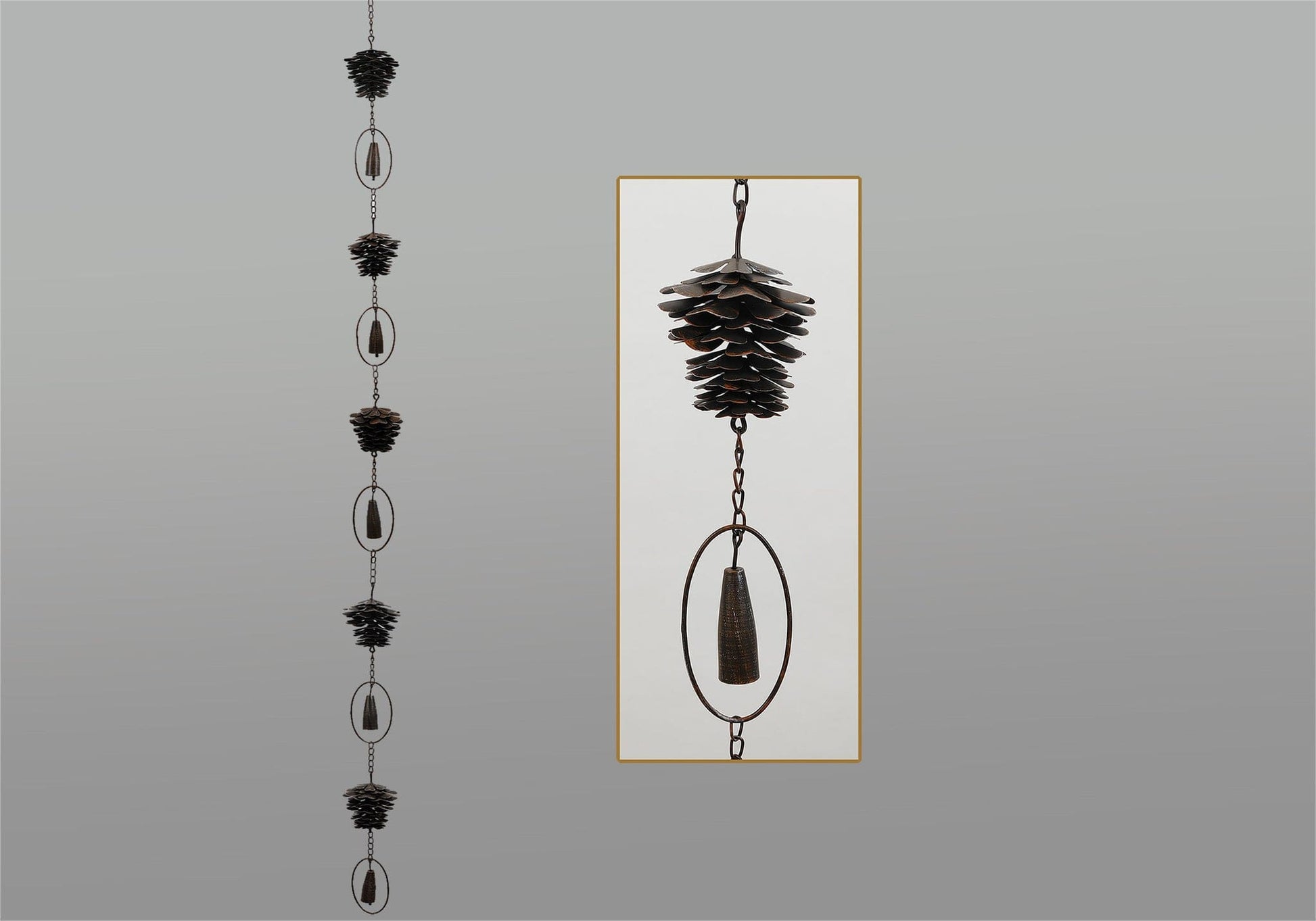 Metal Pinecone Mobile - 74"