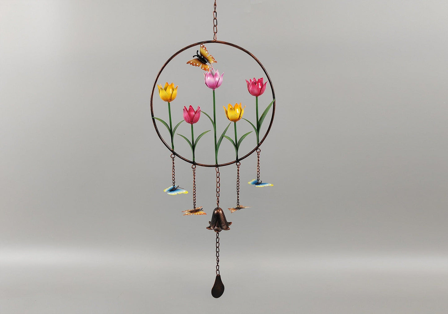 Metal Tulip Wind Chime - 11" Diameter