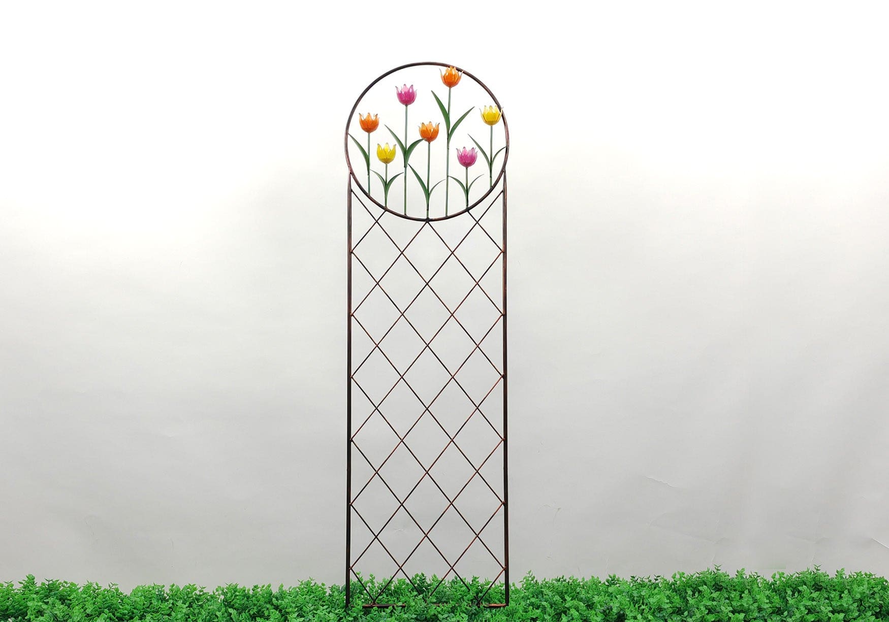 Metal Tulip Garden Trellis - 53"