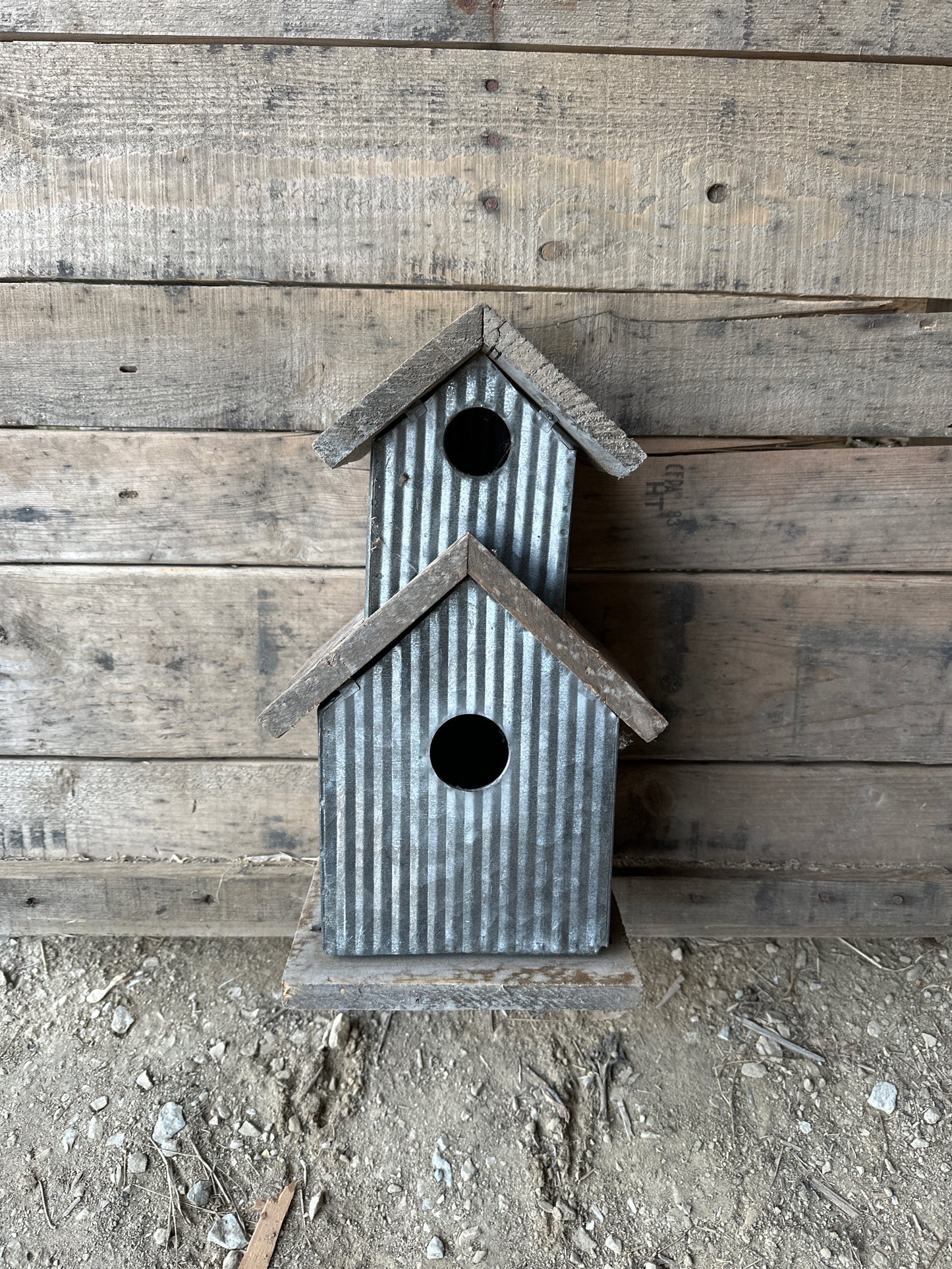 Wood and Metal Birdhouse