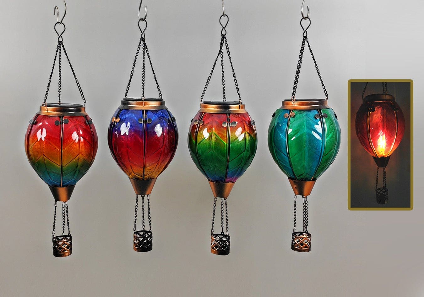 Solar Hot Air Balloon Hanging Lantern - 5-3/4" Diameter