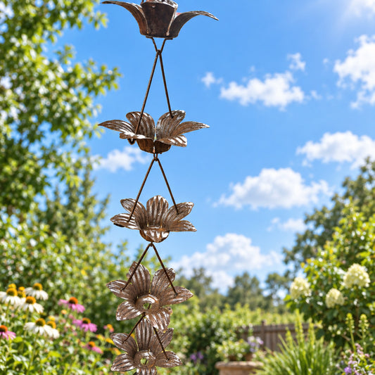 Flower rain chain