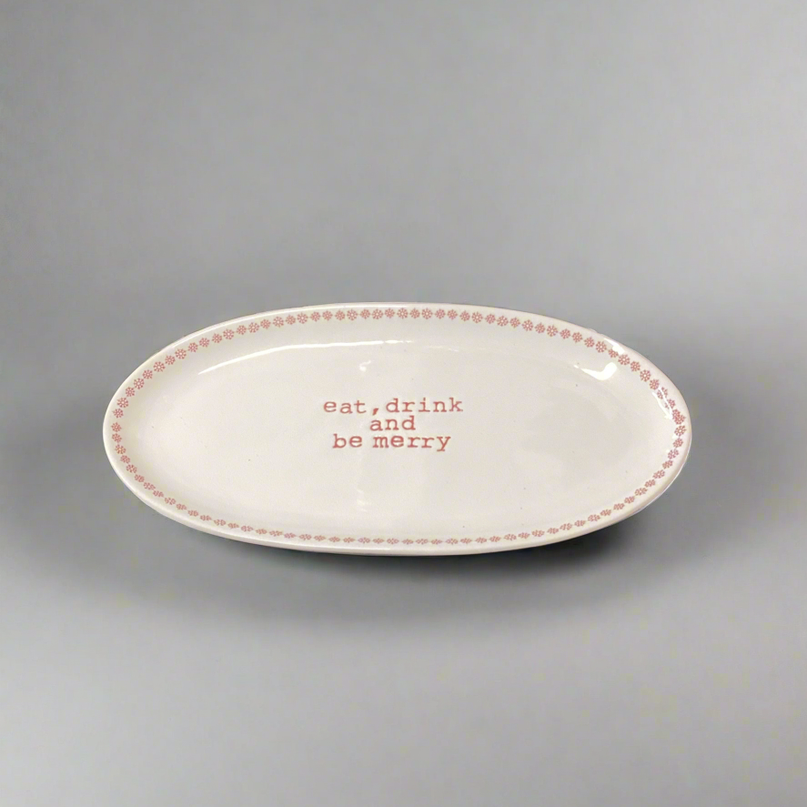 Oval Platter Assorted Christmas Saying