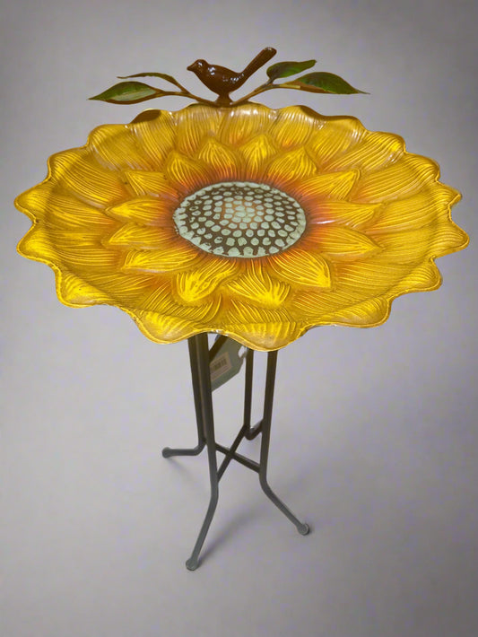 Metal Flower Bird Bath