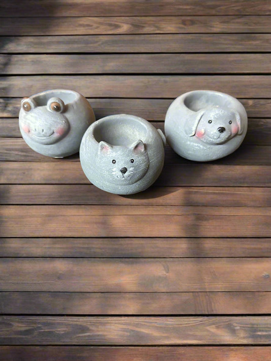 Assorted Tiny Concrete Animal Planters