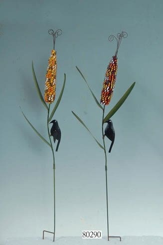 Corn with Crow Garden Stake 44in