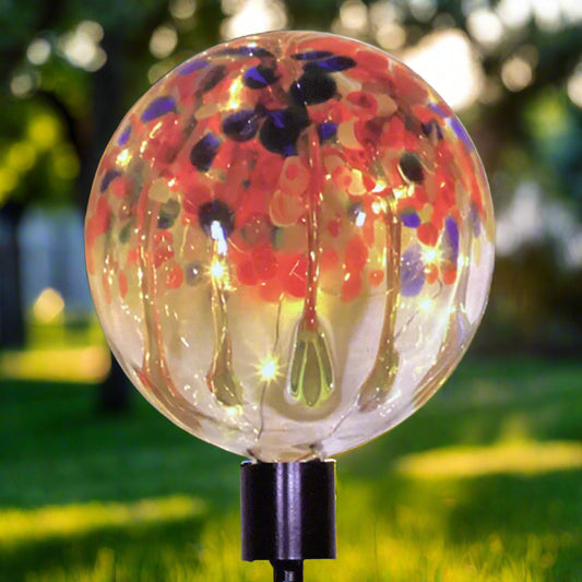 Solar glass ball on stand