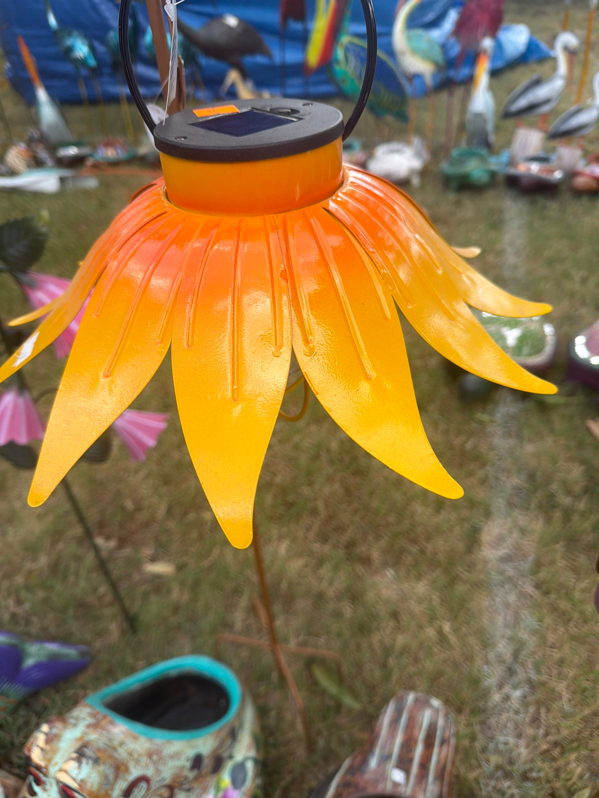 Assorted Solar Metal Hanging Flower