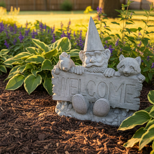 Gnome Squirrel Coon Welcome