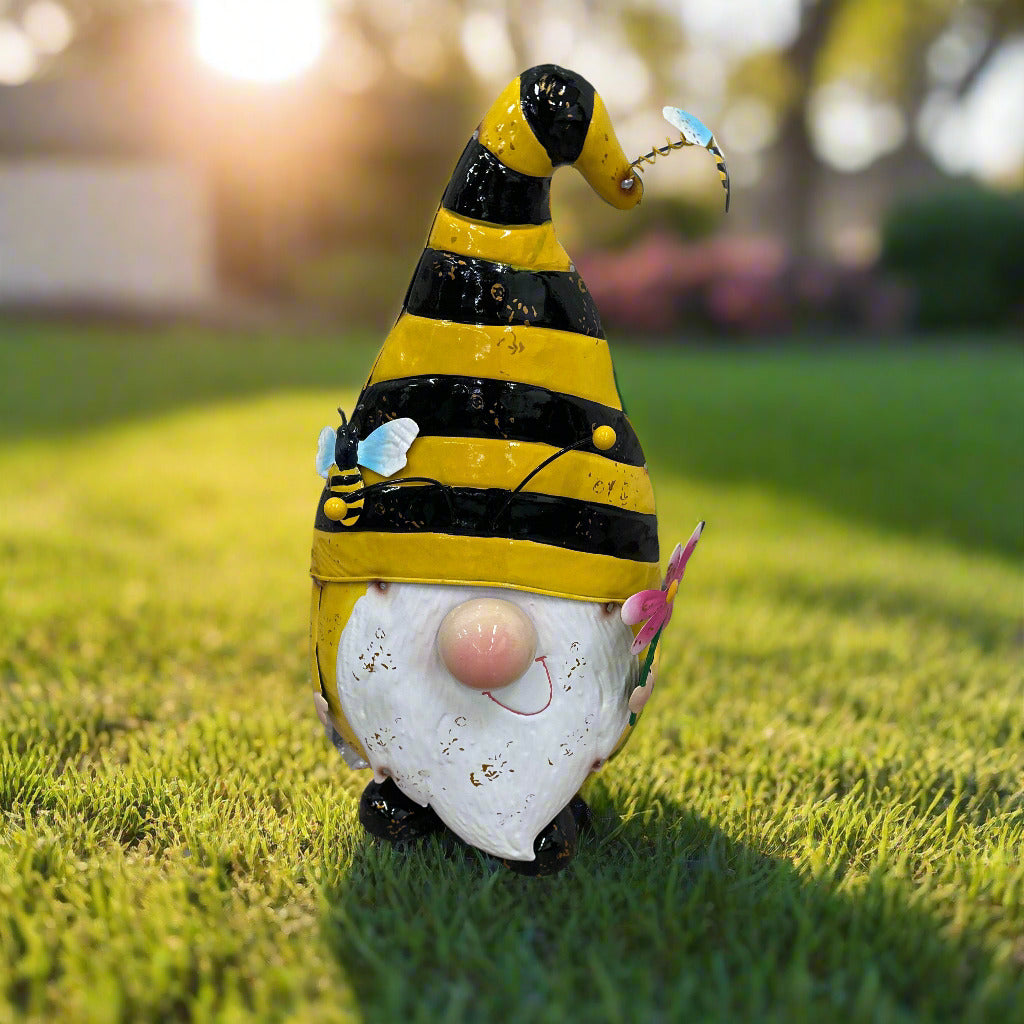 Standing Metal Bee Gnome
