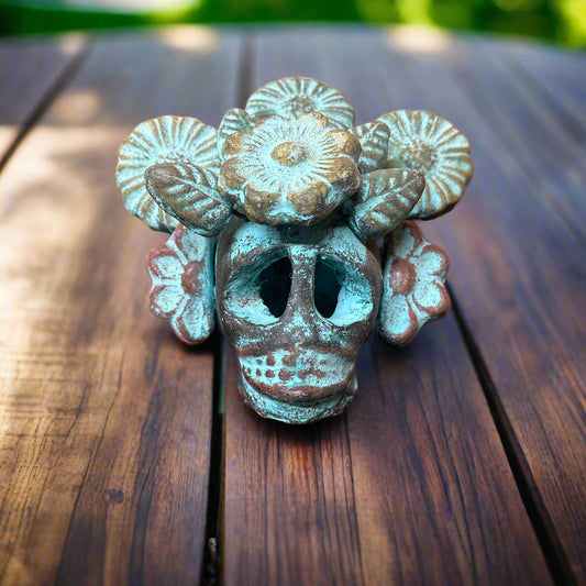 Small Skull with Flowers