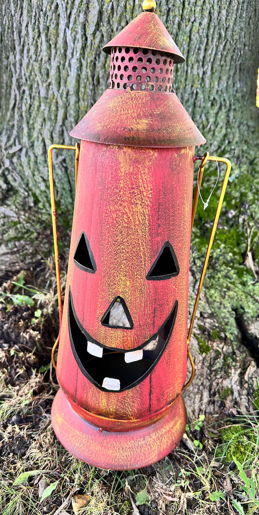Dark Orange Metal Lantern