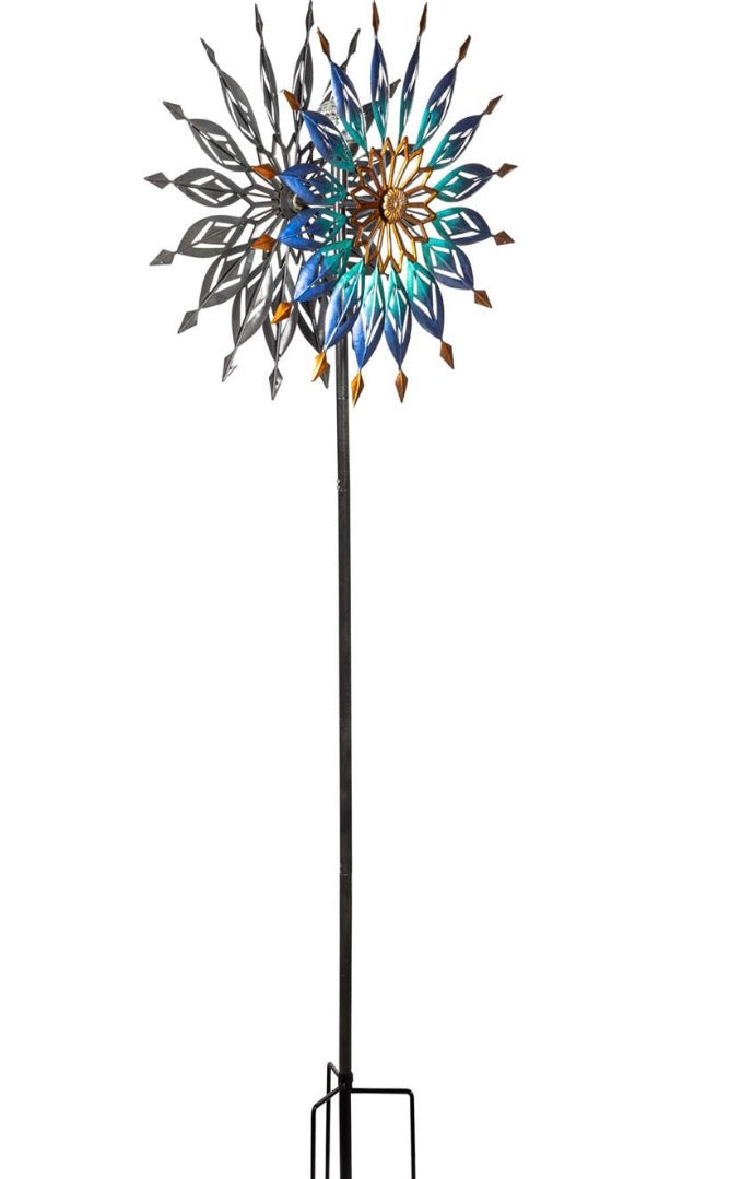Blue and Copper Diamond Solar Spinner