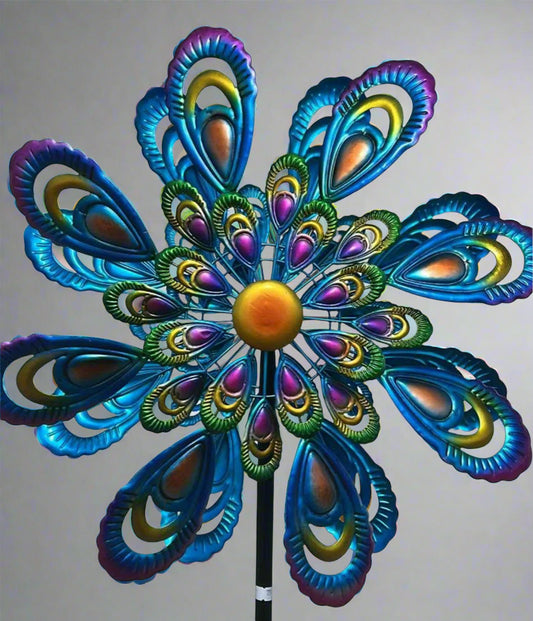 Spinner Stake Peacock Feathers