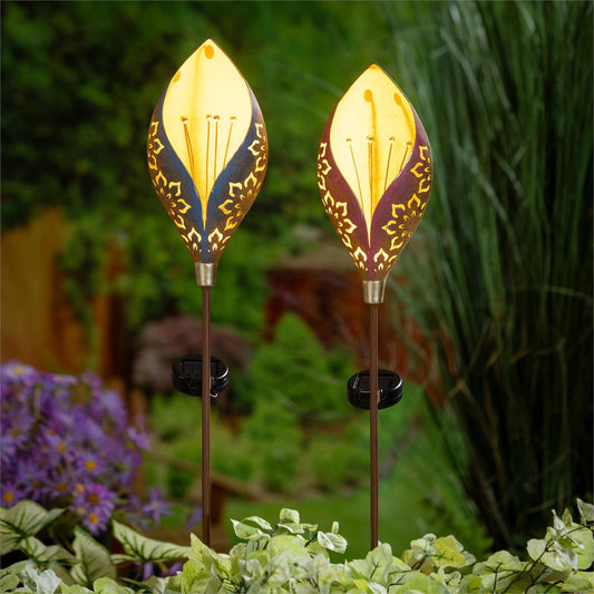 Rustic Flower Solar Stake