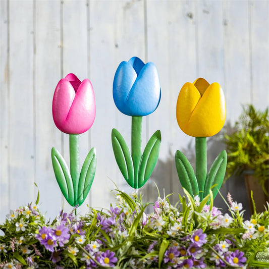 Tulip Flat Metal Garden Stake
