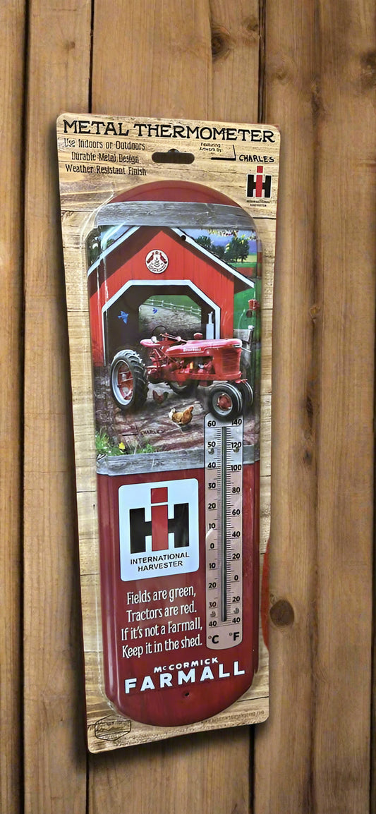 IH Farmall W/Covered Bridge Thermometer