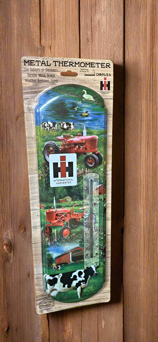 IH Farmall w/Cows Thermometer