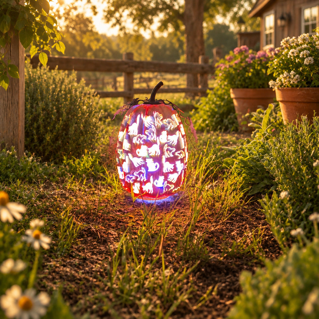 Led Glass Pumpkin