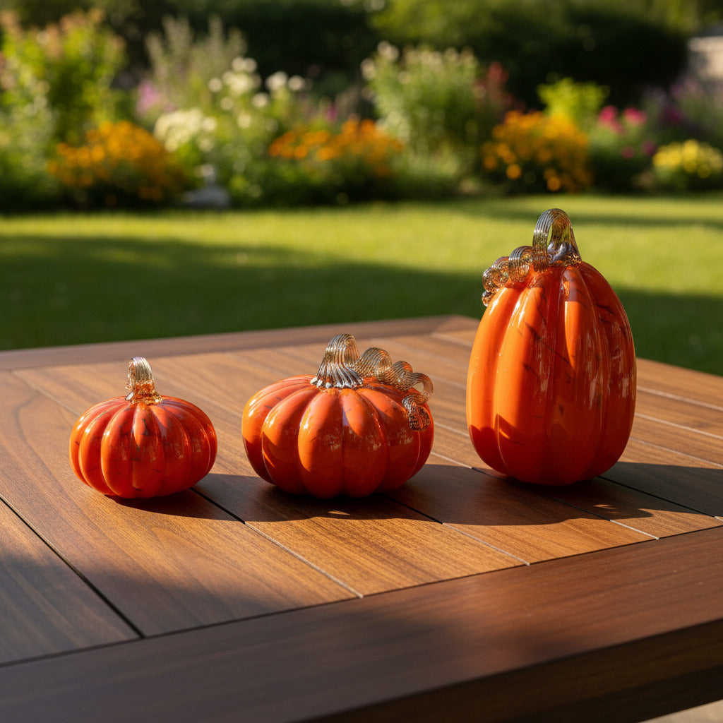 Orange Carnival Glass Pumpkin