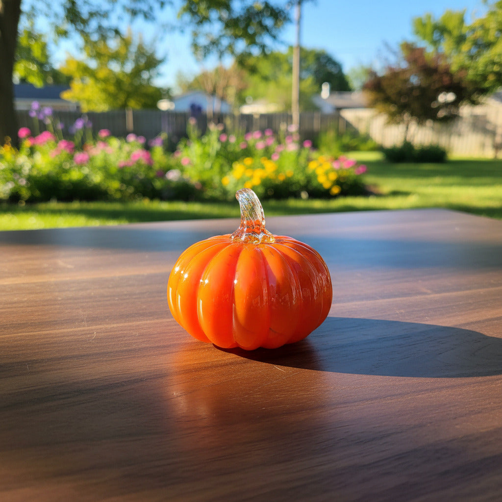 Orange Carnival Glass Pumpkin