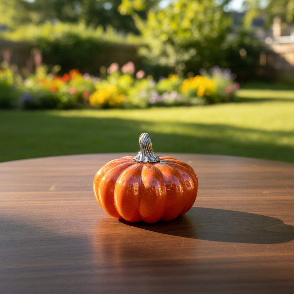 Orange Carnival Glass Pumpkin