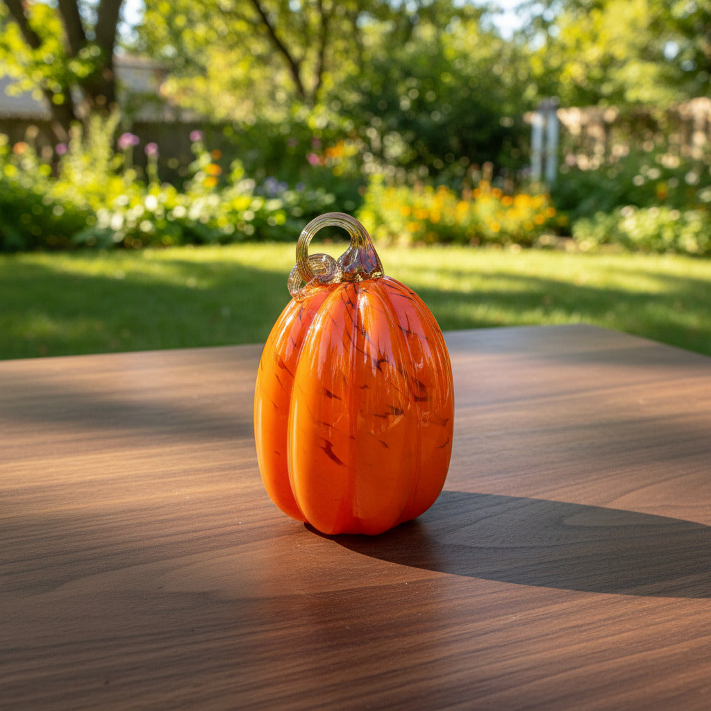 Orange Carnival Glass Pumpkin