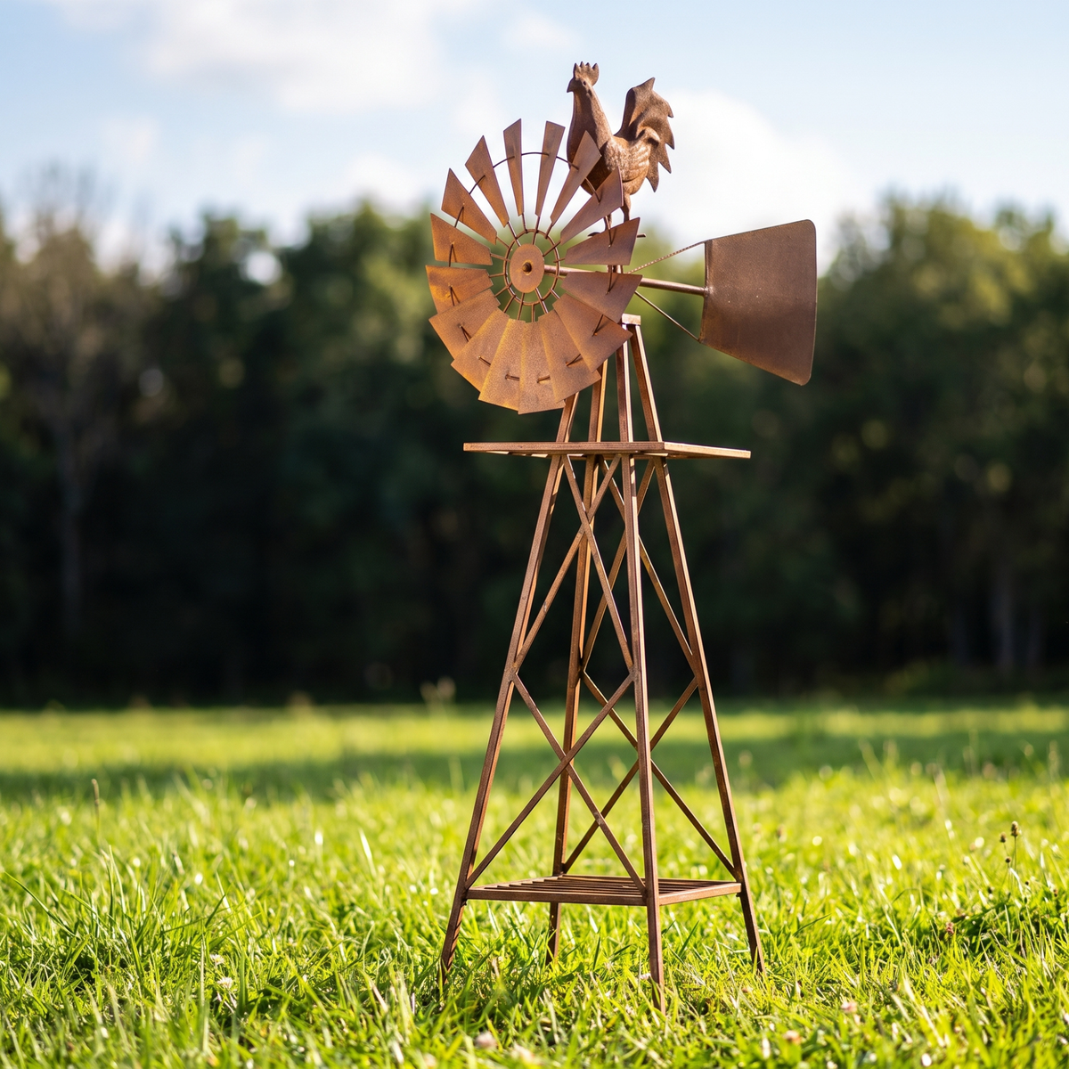 Rustic Rooster Windmill