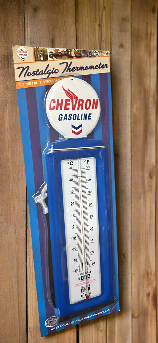 Chevron Gasolines Gas Pump Thermometer