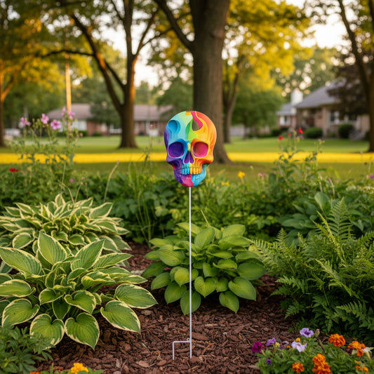 Metal Halloween Tye Dye Skull