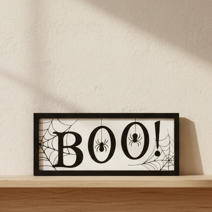 Boo Spiderweb Sign