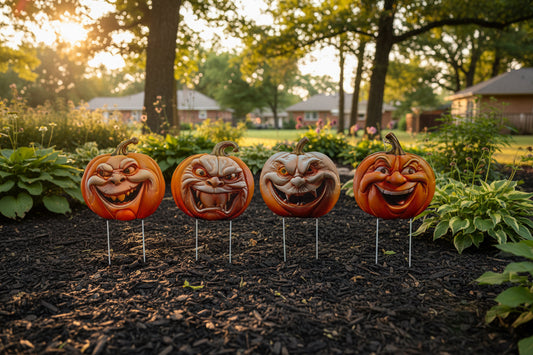 Assorted Ghost Face Pumpkins Small
