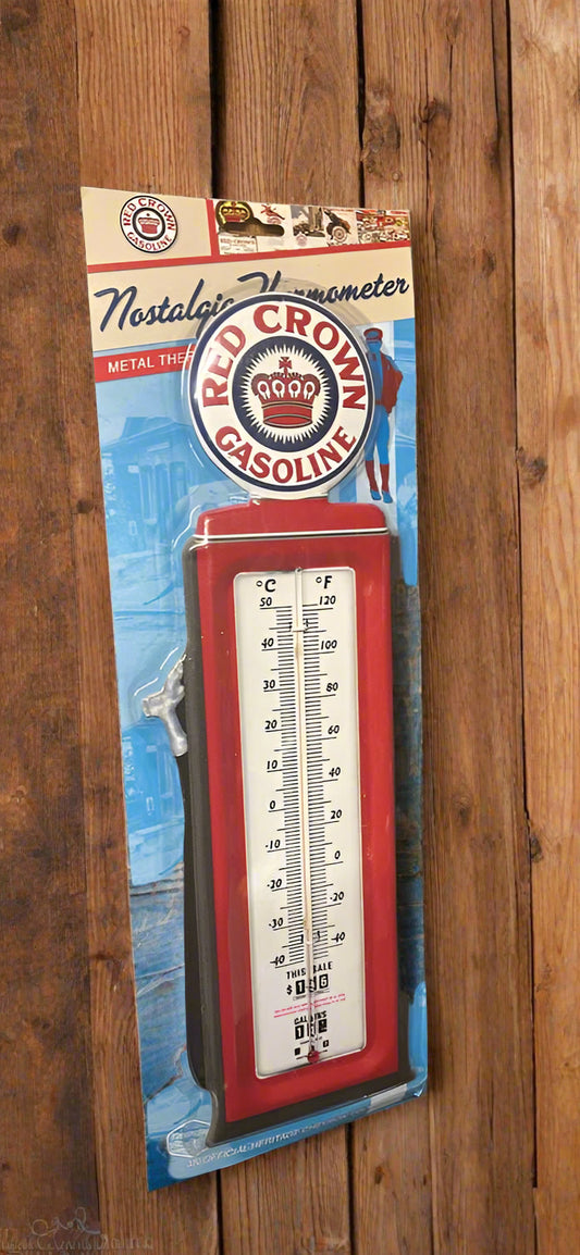 Red Crown Gasoline Gas Pump Thermometer
