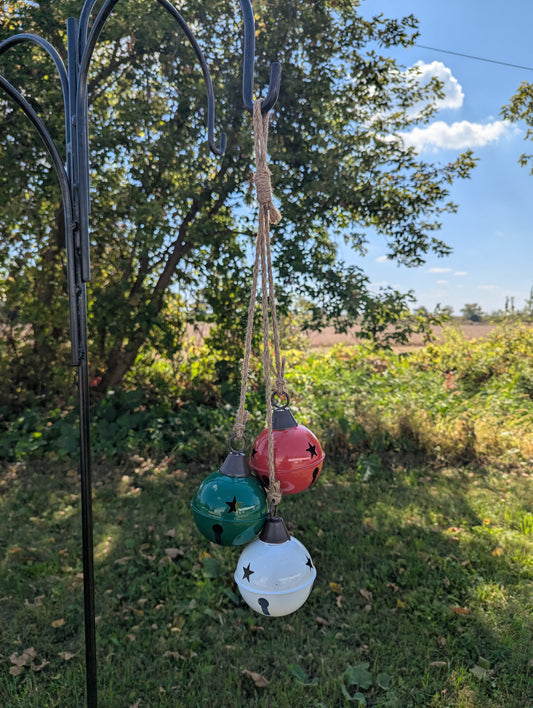 3 Christmas Bells On Rope