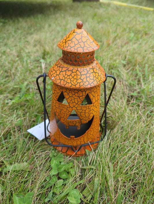 Sm Metal Pumpkin Lantern