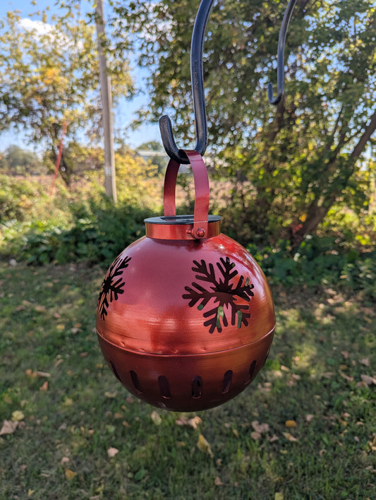 8in Solar Metal Christmas Ornament