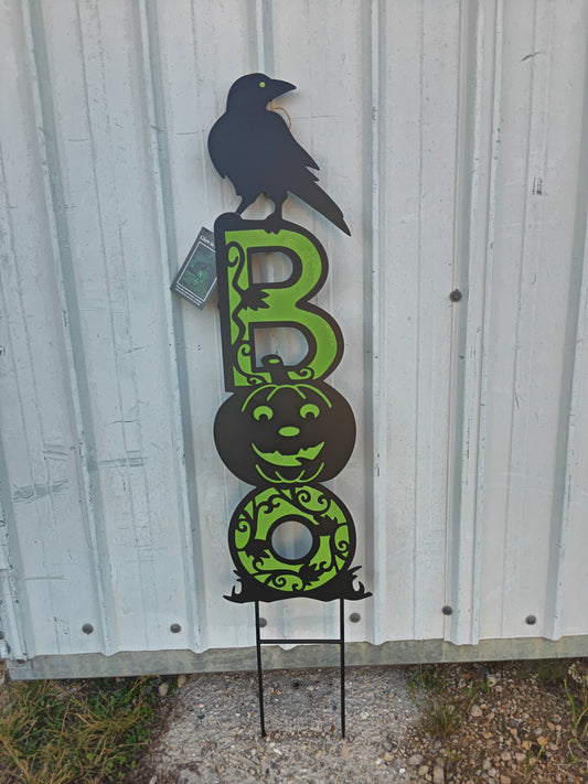 Glow in the Dark Halloween Boo With Crow